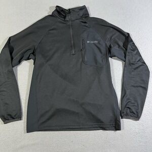 Columbia Sweatshirt Mens Medium Black Omni-Wick Stretch Athleisure 1/4 Zip